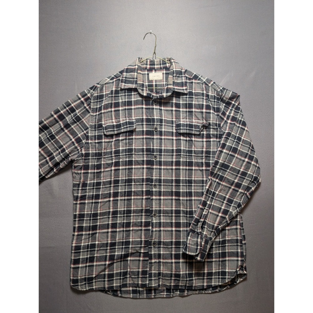 Jachs Flannel Shirt Mens XL Multicolor Plaid Long Sleeve Button Up Casual